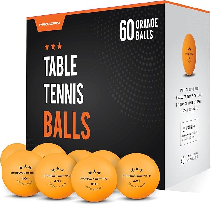 PRO SPIN Ping Pong Balls - 3-Star Premium Orange Table Tennis Balls | High-Performance 40+ ABS Professional Quality