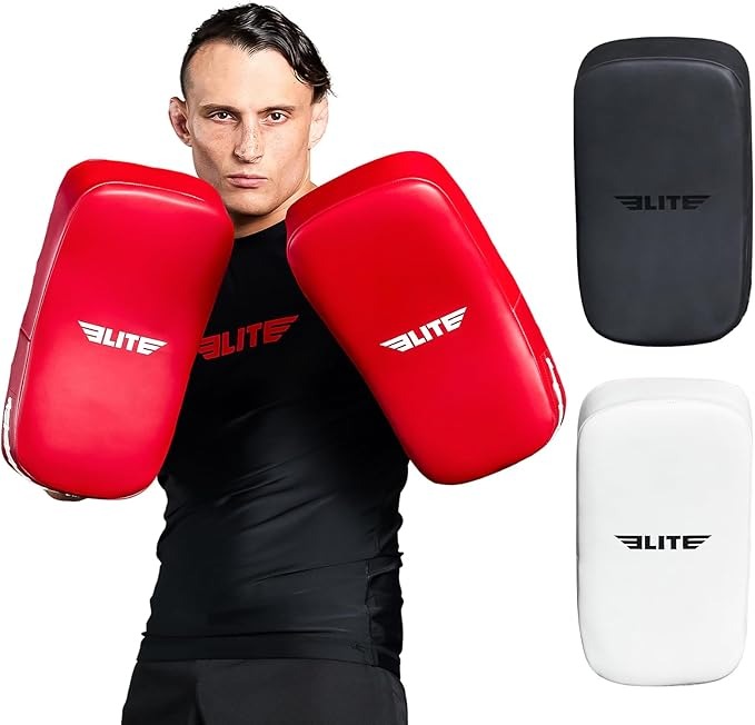 Elite Sports Muay Thai Kickboxing Curved Training Pad for Kickboxing,Taekwondo,Karate. Ideal for Punches,Knees, and Kicks in Martial Arts Training (ONE PAD)